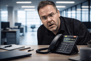 A person looking at a telephone AI-generated content may be incorrect