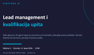 LEAD MANAGEMENT IN KVALIFIKACIJA POVPRAŠEVANJ KAKO AI AGENT REZERVIRA PRAVI NASLEDNJI KORAK
